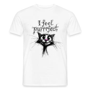 Je me sens parfaite – chat mignon - T-shirt homme - blanc - Devant - AI Model Male 178 dark (178cm)