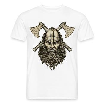 Légende viking viking marin Odin Raven Fighter - T-shirt homme - blanc - Devant - AI Model Male 178 dark (178cm)
