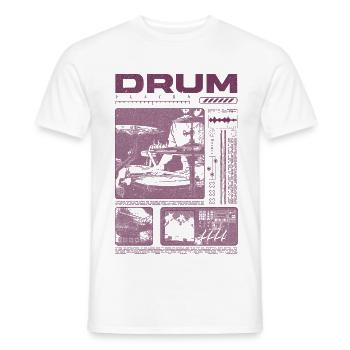 Rock-Schlagzeuger, Trommelspieler, Streetwear - Männer T-Shirt - Weiß - Vorne - AI Model Male 178 dark (178cm)