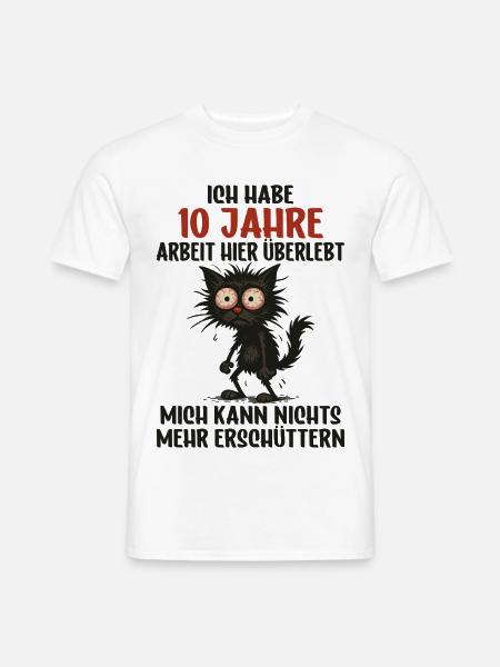 10 Jähriges Firmenjubiläum Dienstjubiläum Arbeit - Männer T-Shirt - Weiß