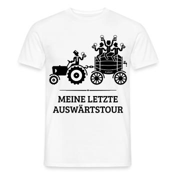 Mijn laatste awaytour, tractor biervat JGA B - Heren T-shirt - wit - Voor - AI Model Male 178 dark (178cm)