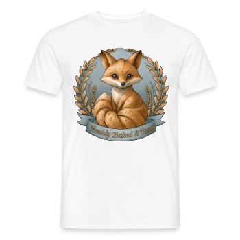 Freshly Baked & Foxy – Fuchs Illustration - Männer T-Shirt - Weiß - Vorne - AI Model Male 178 dark (178cm)