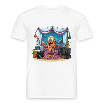 Influenceuse pieuvre sur scène - T-shirt homme - blanc - Devant - AI Model Male 178 dark (178cm)