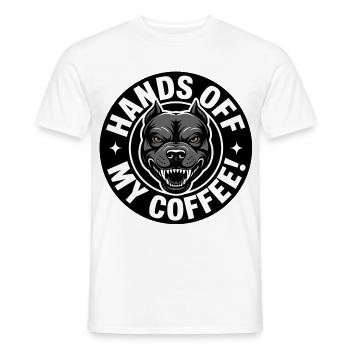 Chemise café drôle avec chien en colère - T-shirt homme - blanc - Devant - AI Model Male 178 dark (178cm)