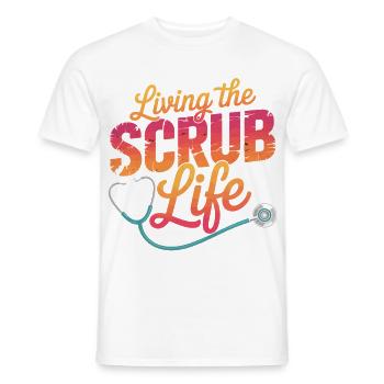 Living the Scrub Life - Men's T-Shirt - white - Front - AI Model Male 178 dark (178cm)