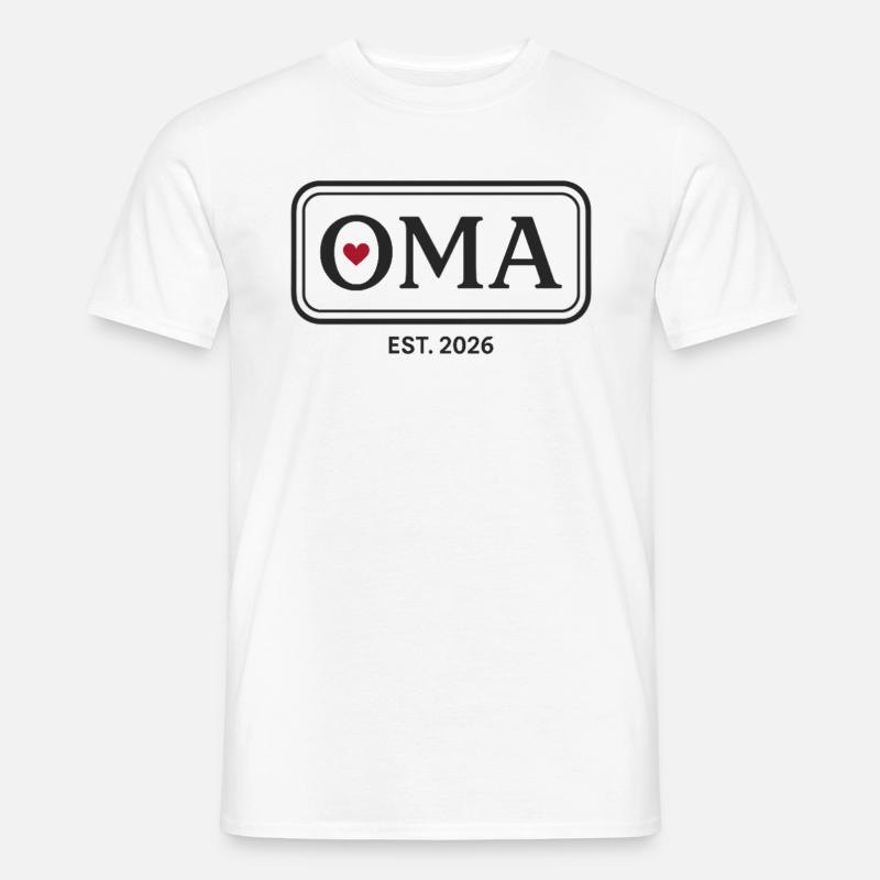 OMA EST. 2026 Stolze Großmutter Ankündigung - Männer T-Shirt - Weiß