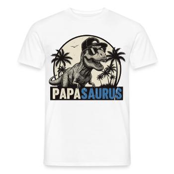 Papasaurus – Cooler T-Rex Vater Design - Männer T-Shirt - Weiß - Vorne - AI Model Male 178 dark (178cm)