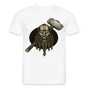 Légende viking viking marin Odin Raven Fighter - T-shirt homme - blanc - Devant - AI Model Male 178 dark (178cm)