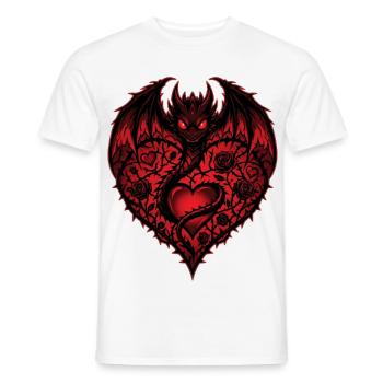 Süßes Herz Romantischer Drachenliebhaber Rosen Liebe - Männer T-Shirt - Weiß - Vorne - AI Model Male 178 dark (178cm)