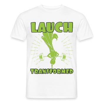 Gewichtheber LAUCH TRANSFORMED Lustiges - Männer T-Shirt - Weiß - Vorne - AI Model Male 178 dark (178cm)