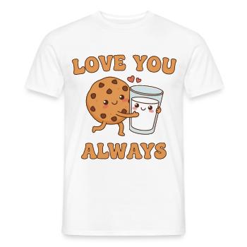 Je t’aime toujours – Sweet Cookie & Milk Design - T-shirt homme - blanc - Devant - AI Model Male 178 dark (178cm)