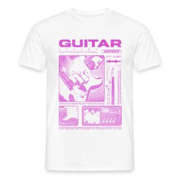 Guitar Player Rock Guitarist Streetwear Musician - Men's T-Shirt - white - Front - AI Model Male 178 dark (178cm)