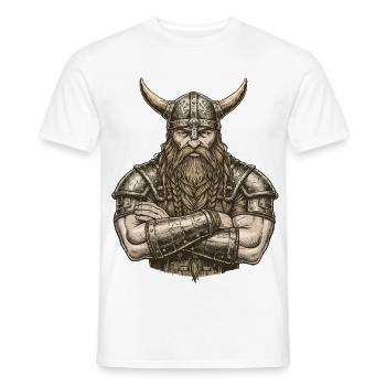 Légende viking viking marin Odin Raven Fighter - T-shirt homme - blanc - Devant - AI Model Male 178 dark (178cm)