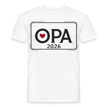 OPA 2026 Stolzer Großvater Ankündigung - Männer T-Shirt - Weiß - Vorne - AI Model Male 178 dark (178cm)