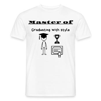 Meister des Abschlusses mit Stil - Männer T-Shirt - Weiß - Vorne - AI Model Male 178 dark (178cm)