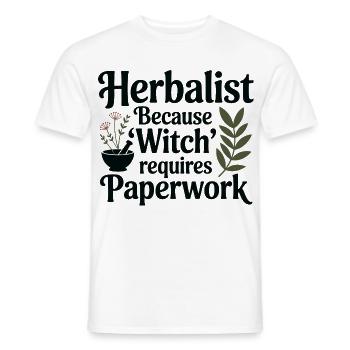 Kräuterkundige, weil Hexe Papierkram erfordert - Männer T-Shirt - Weiß - Vorne - AI Model Male 178 dark (178cm)