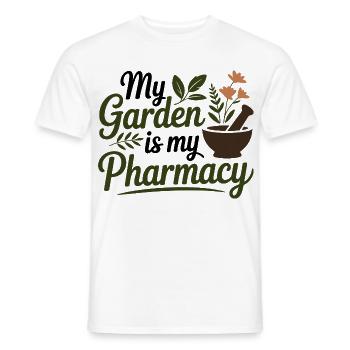 Herbalist My Garden Is My Pharmacy Professional  - Men's T-Shirt - white - Front - AI Model Male 178 dark (178cm)