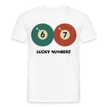 67 Numéros Porte-Bonheur - Billard de billard Vintage Design - T-shirt homme - blanc - Devant - AI Model Male 178 dark (178cm)