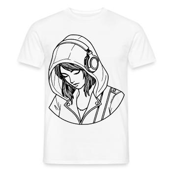 Woman Love Music - Men's T-Shirt - white - Front - AI Model Male 178 dark (178cm)