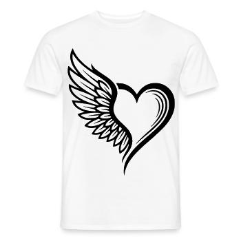 Angel Wings Herz-Logo - Männer T-Shirt - Weiß - Vorne - AI Model Male 178 dark (178cm)