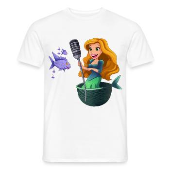 Karaoke-Meerjungfrau im Netz - Männer T-Shirt - Weiß - Vorne - AI Model Male 178 dark (178cm)