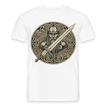 Viking Viking Legend Sailor Odin Raven Fighter - Men's T-Shirt - white - Front - AI Model Male 178 dark (178cm)