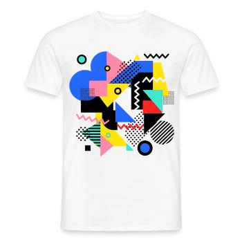 Geometric Color Explosion Pop Art - Men's T-Shirt - white - Front - AI Model Male 178 dark (178cm)