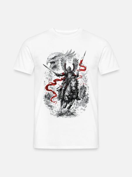 Polnischer Geflügelter Husarenkampfgeist - Männer T-Shirt - Weiß