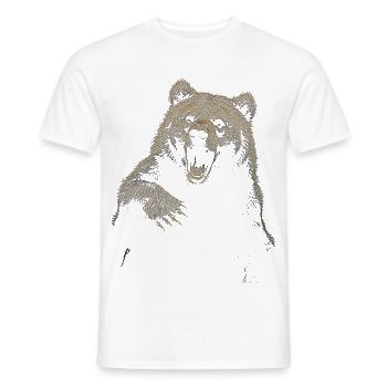 Grizzly Bear Hiking Camping Vintage Brown Bear - Men's T-Shirt - white - Front - AI Model Male 178 dark (178cm)