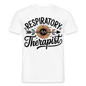 Inspiration pour le battement de cœur de tournesol - T-shirt homme - blanc - Devant - AI Model Male 178 dark (178cm)
