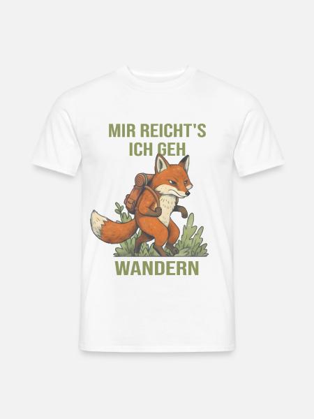 Wandernder Fuchs Mir reichts ich geh wandern - Männer T-Shirt - Weiß