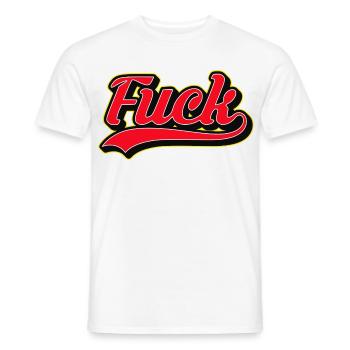 Fettgedrucktes F-Wort Retro-Skript-T-Shirt - Männer T-Shirt - Weiß - Vorne - AI Model Male 178 dark (178cm)