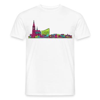 Straßburger Skyline Kathedrale Linienkunst - Männer T-Shirt - Weiß - Vorne - AI Model Male 178 dark (178cm)