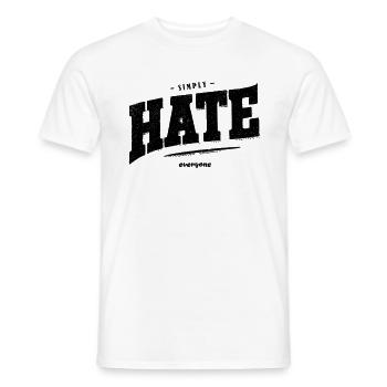 SImply hate everyone - Men's T-Shirt - white - Front - AI Model Male 178 dark (178cm)