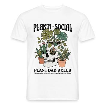 Planti-Social Plant Dad's Club - Men's T-Shirt - white - Front - AI Model Male 178 dark (178cm)