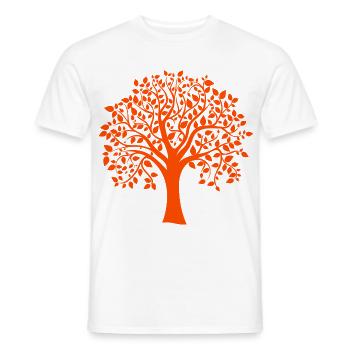 Silhouette base orange imprimée Jumbo Tree - T-shirt homme - blanc - Devant - AI Model Male 178 dark (178cm)