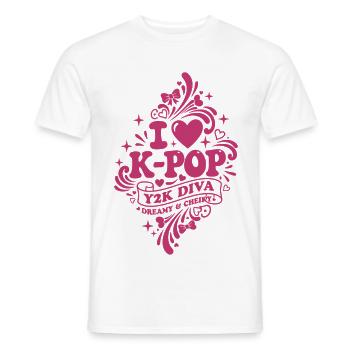 I Love K-Pop Y2K Diva Dreamy And Cheeky Korean - Men's T-Shirt - white - Front - AI Model Male 178 dark (178cm)