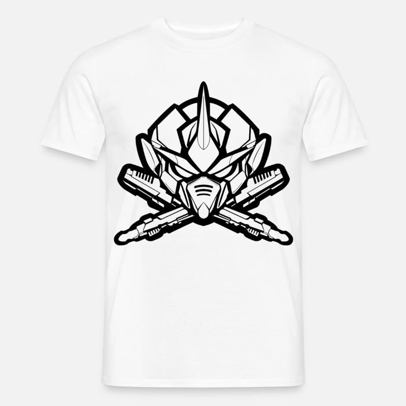 One Bulky Mech - Logo Head v2 - Männer T-Shirt - Weiß