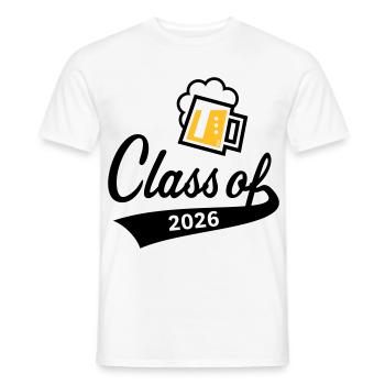 Promotion 2026 (Promotion diplômée / Bière / 2C POS) - T-shirt homme - blanc - Devant - AI Model Male 178 dark (178cm)