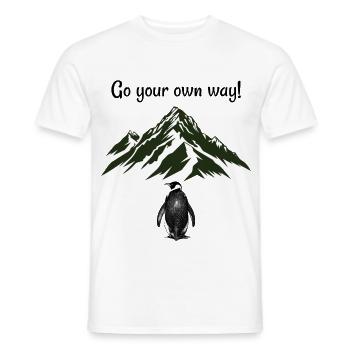 Go your own way! - Men's T-Shirt - white - Front - AI Model Male 178 dark (178cm)