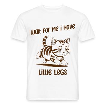 Attends-moi, j’ai de petites jambes - Lustige Katze - T-shirt homme - blanc - Devant - AI Model Male 178 dark (178cm)