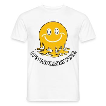 Mème du sourire fondant - T-shirt homme - blanc - Devant - AI Model Male 178 dark (178cm)