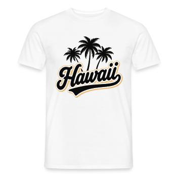Hawaii Summer Vibes with Palm Trees and Sea - Men's T-Shirt - white - Front - AI Model Male 178 dark (178cm)