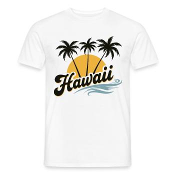 Hawaii Summer Vibes with Palm Trees and Sea - Men's T-Shirt - white - Front - AI Model Male 178 dark (178cm)