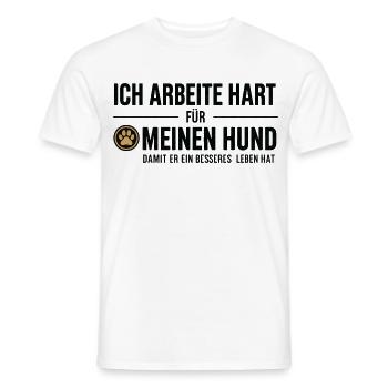 Hard work for my dog - Men's T-Shirt - white - Front - AI Model Male 178 dark (178cm)
