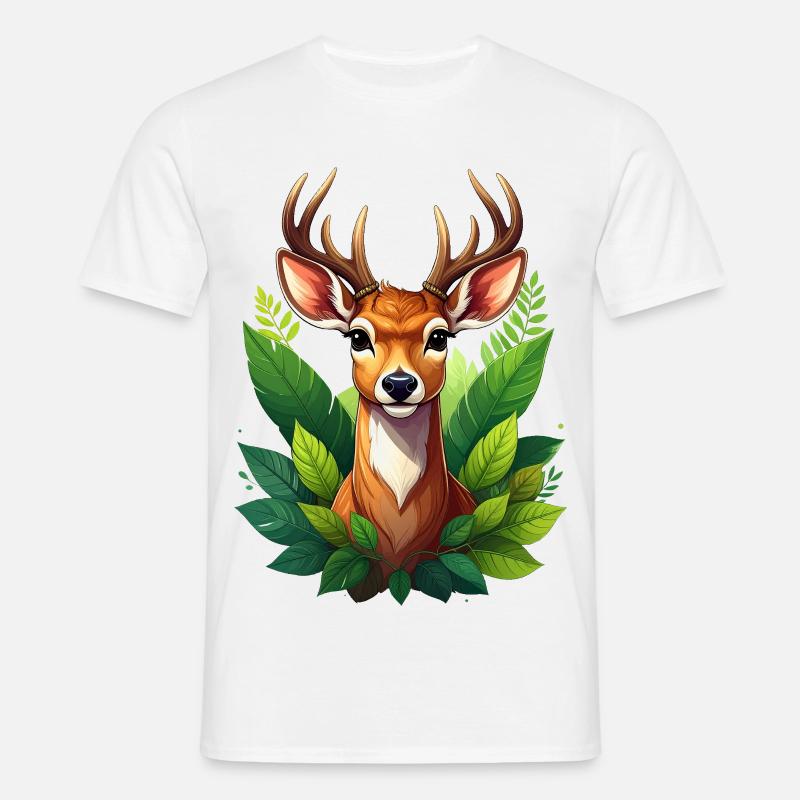 Ein Reh oder Hirsch im Wald - Männer T-Shirt - Weiß