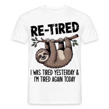 Re-tired – Design amusant pour la retraite - T-shirt homme - blanc - Devant - AI Model Male 178 dark (178cm)