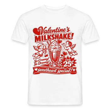 Milkshake de la Saint-Valentin des années 50 pour amoureux - T-shirt homme - blanc - Devant - AI Model Male 178 dark (178cm)