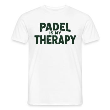 Padel is my Therapy Sportler Statement - Männer T-Shirt - Weiß - Vorne - AI Model Male 178 dark (178cm)