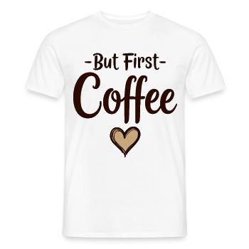 Mais d’abord, déclaration d’amateur de café - T-shirt homme - blanc - Devant - AI Model Male 178 dark (178cm)